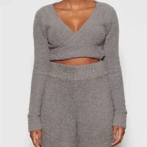 Skims Cozy Knit Wrap Top